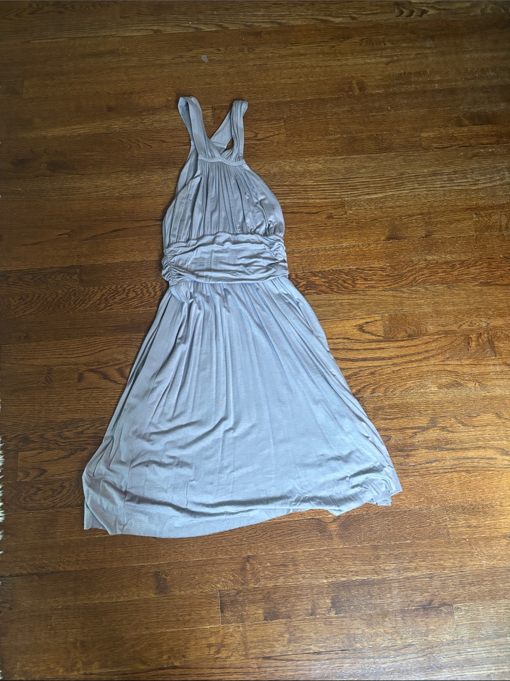 Velvet Light Gray Halter Maxi Dress